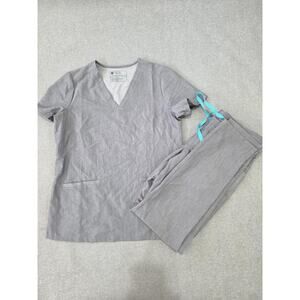 Womens Figs Heather Gray scubs set/Top/Pants/S Top/XS Bottoms!